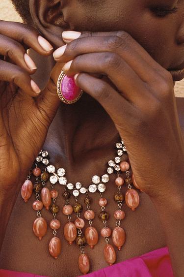 COLLIER CASCADE BIJOUX ET PIERRES - Rose de Zara