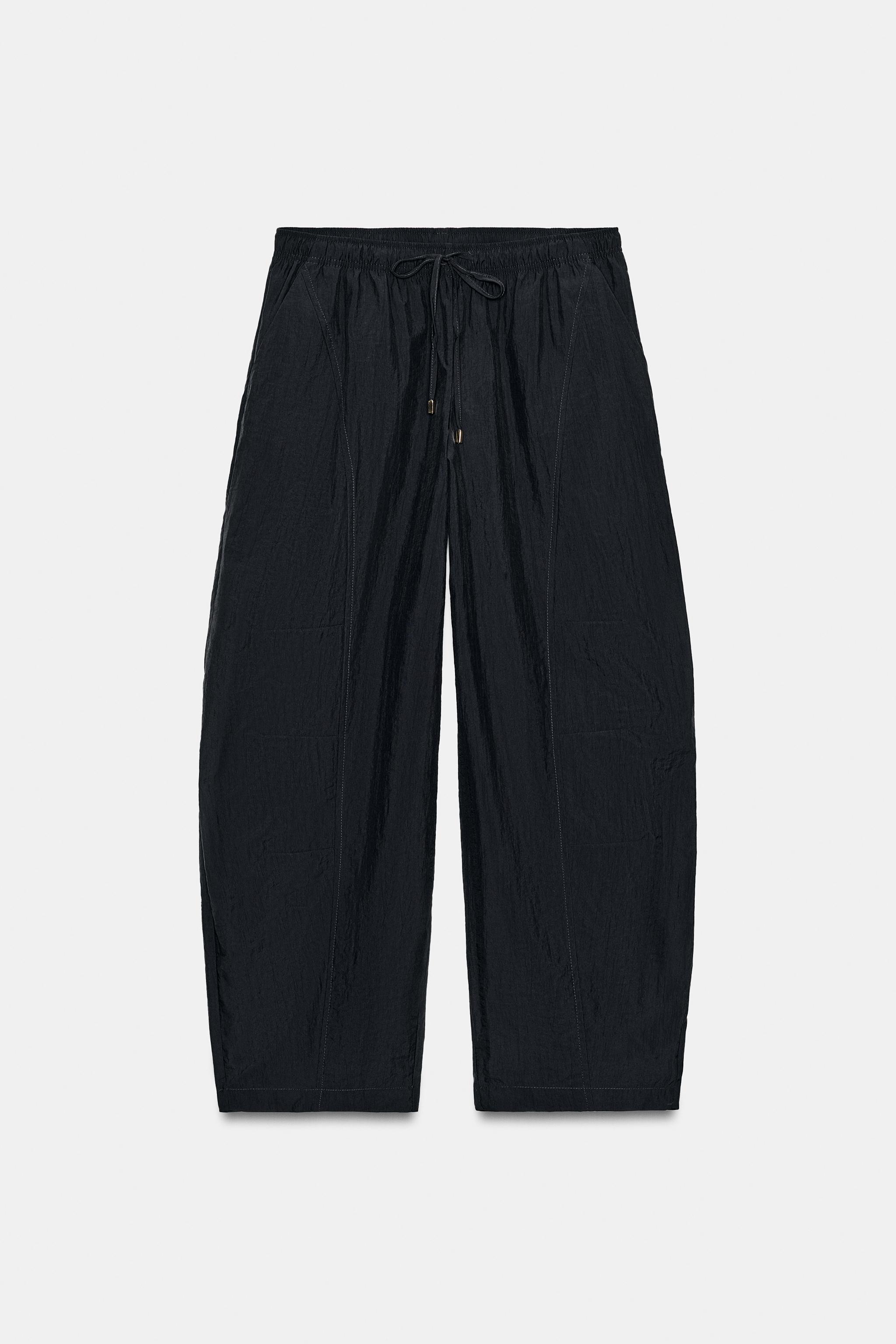 PANTALON BARREL À TAILLE ÉLASTIQUE