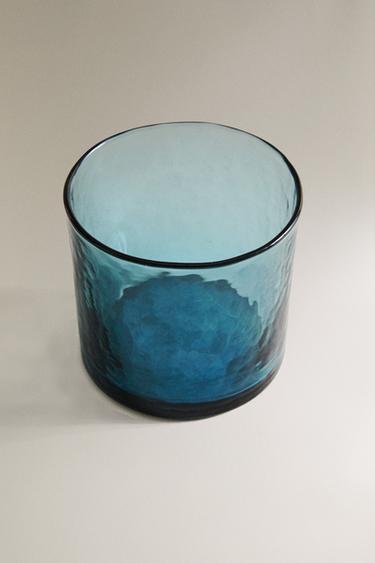 TEXTURED GLASS TUMBLER - Blue by Zara - Image 1
