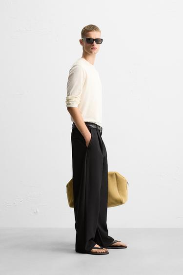 RELAXED FIT PLEATED TROUSERS - Black by Zara - Image 3