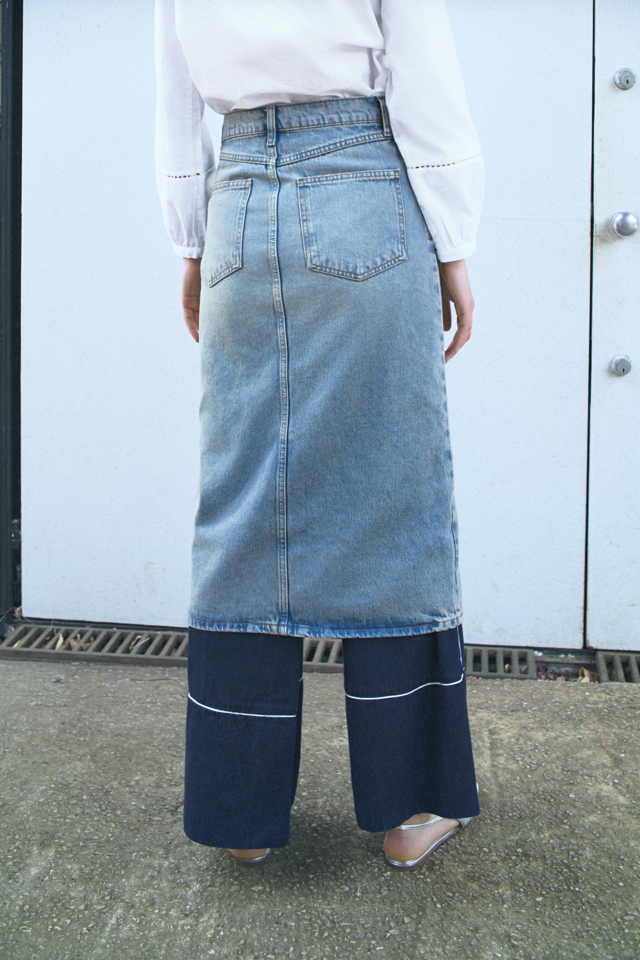 Z1975 デニムミディスカート - ミディアムブルー | ZARA Japan