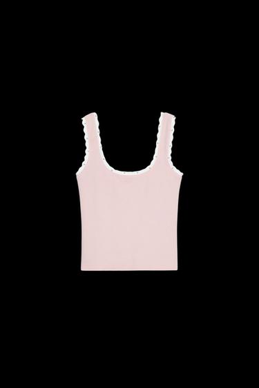 TOP STRETCH PERLAS - Rosa de Zara - Imagen 0