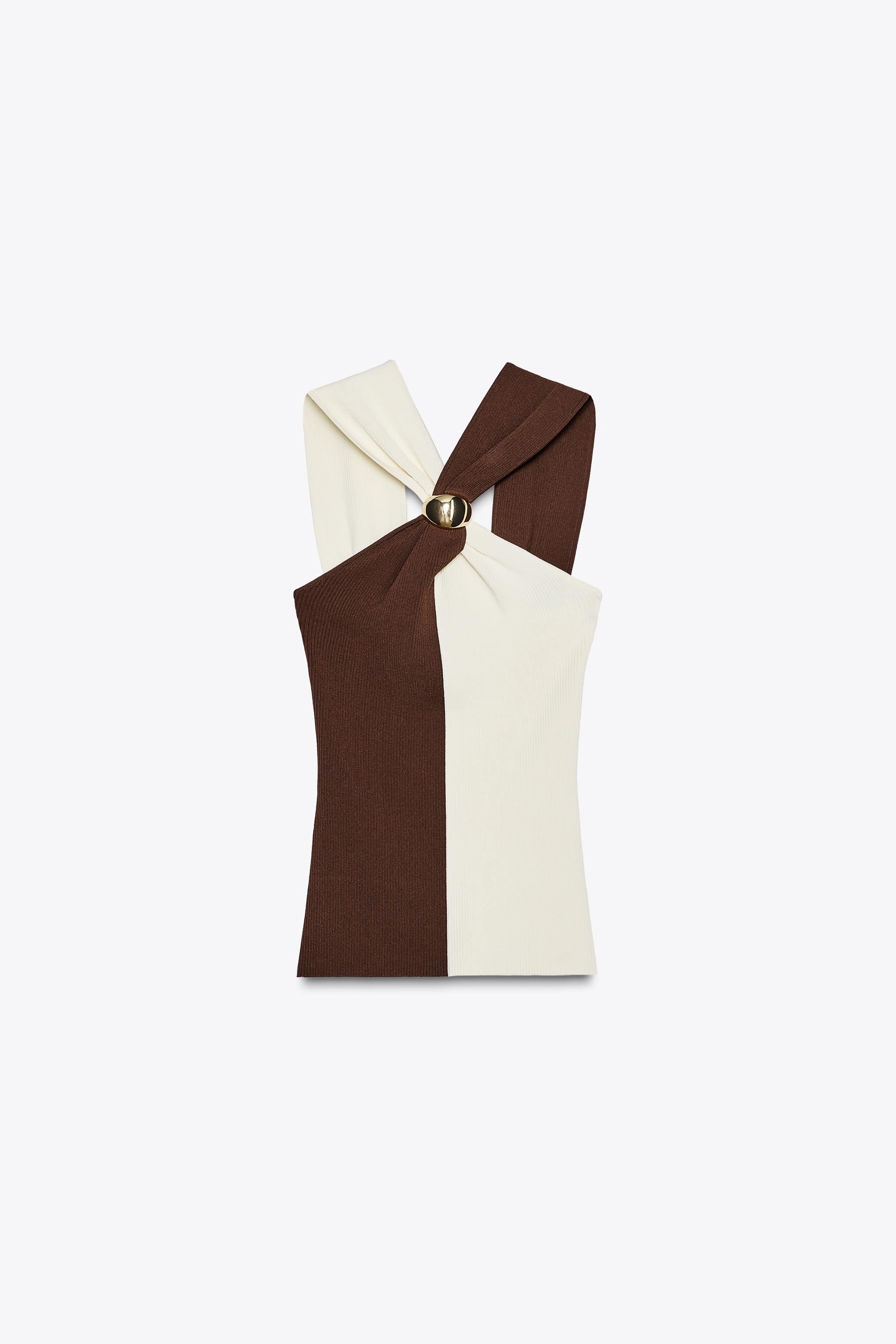 HALTER TOP WITH TRIM DETAIL - Multicoloured | ZARA United