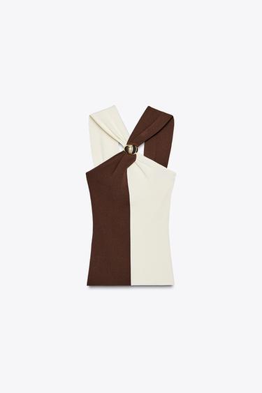 TOP HALTER EN MAILLE - Multicolore de Zara - Image 4