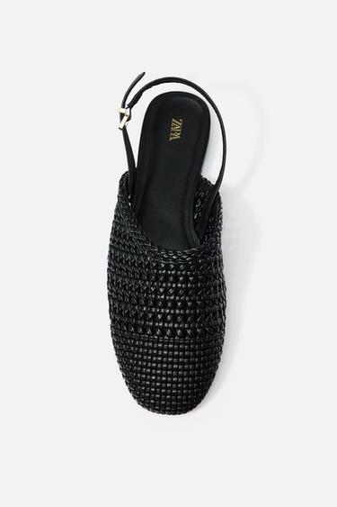 BRAIDED SLINGBACKS - Black by Zara