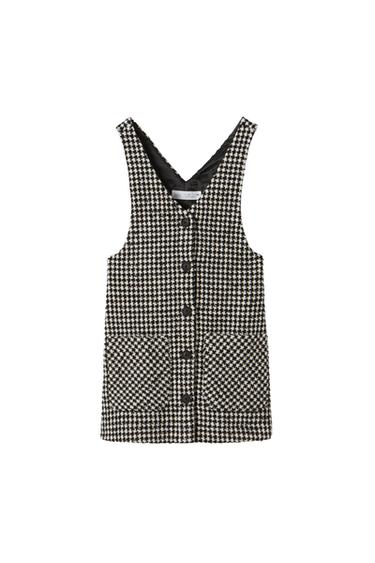 HOUNDSTOOTH PINAFORE DRESS