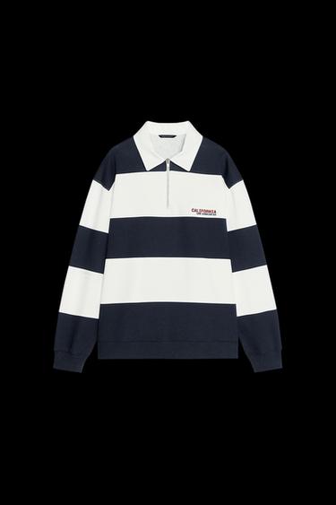 POLO OVERSIZE CREMALLERA - rayas de Zara - Imagen 0