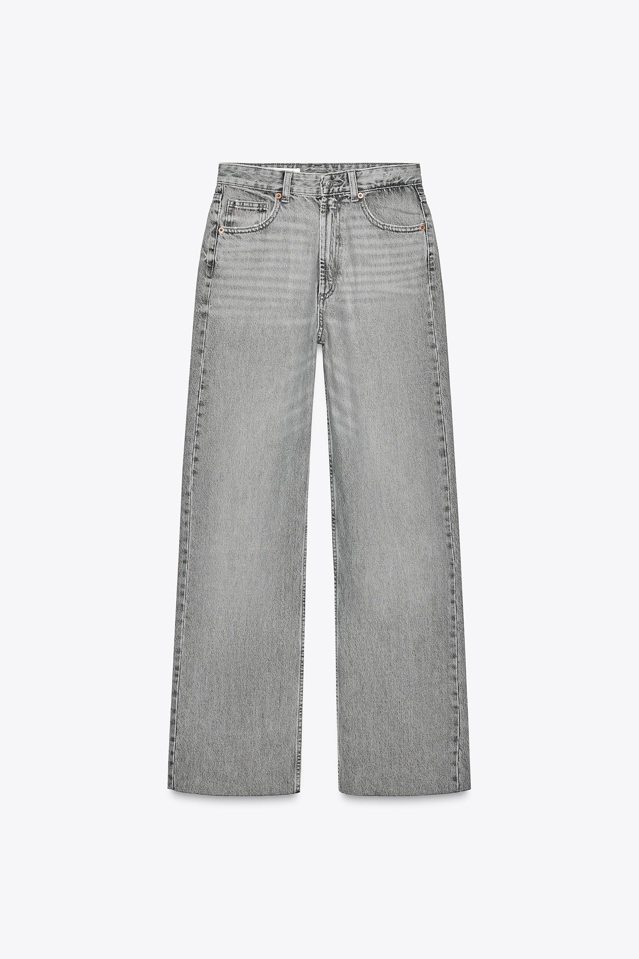 TRF WIDE-LEG HIGH-WAIST FULL-LENGTH JEANS - Navy blue | ZARA