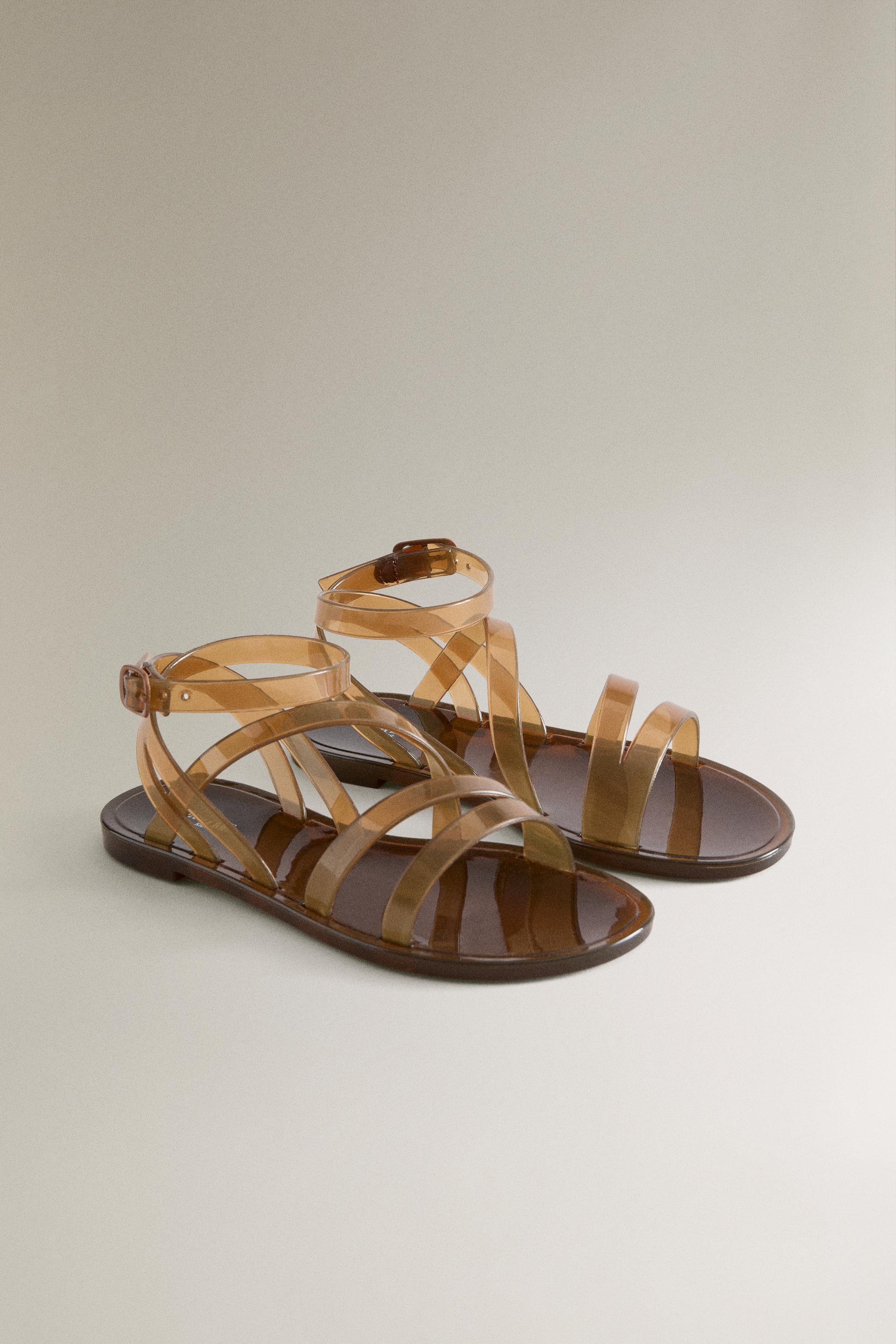 KIDS' JELLY STRAP SANDALS — Brown