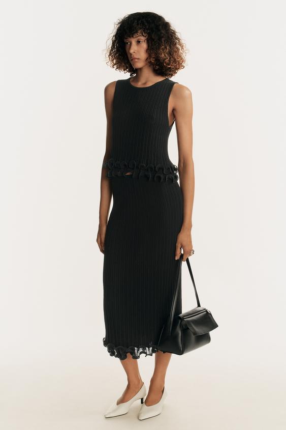 DOUBLE-LAYER KNIT TOP - Black by Zara - Image 0