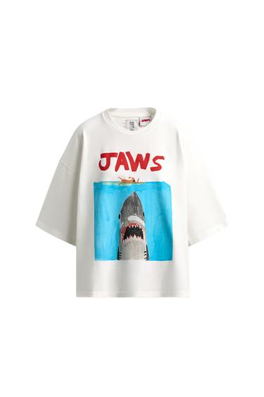 Zara JAWS ©UCS LLC AND AMBLINX DYLAN´S T-SHIRT CLUB X ZARA ILLUSTRATED T-SHIRT - White