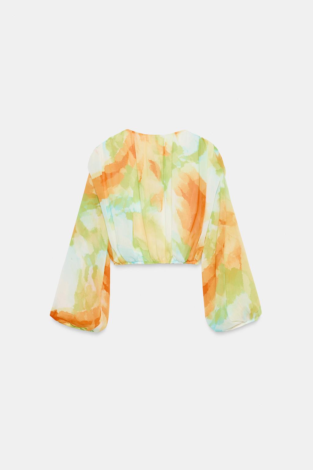 PRINTED CROPPED BLOUSE - image 2