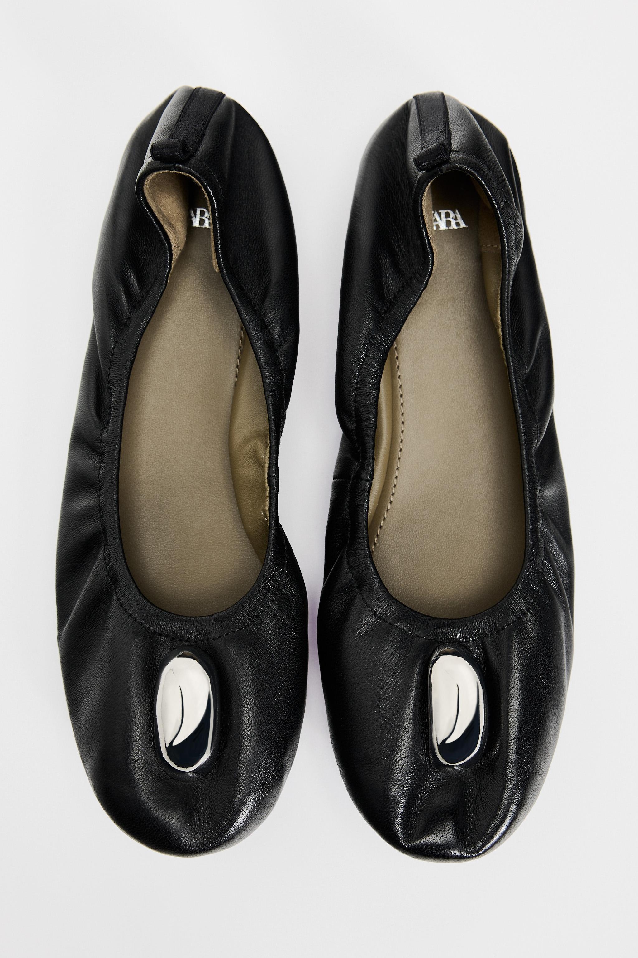 Leather ballet cheap flats sale