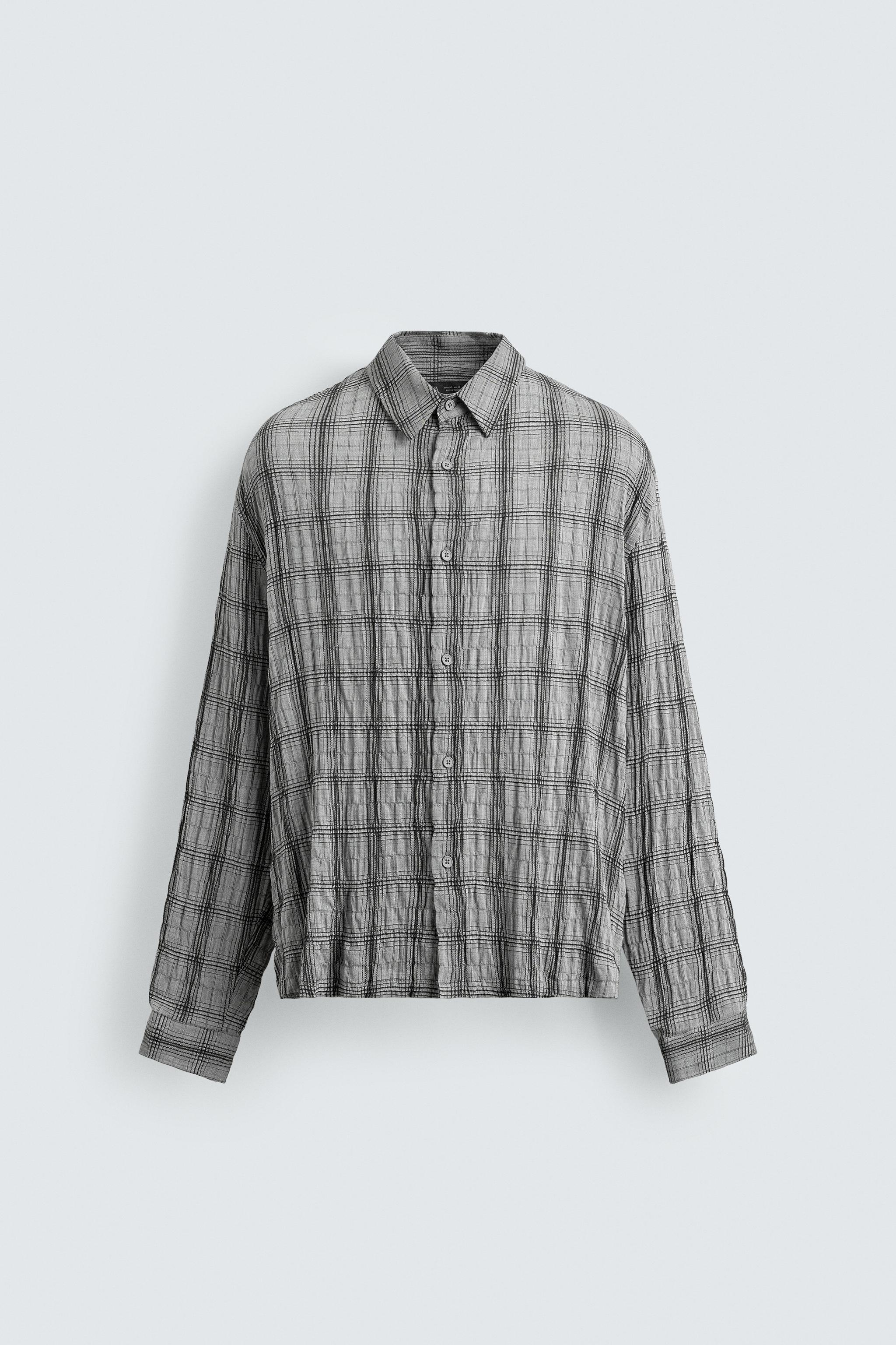 CHEMISE À CARREAUX EFFET RELIEF