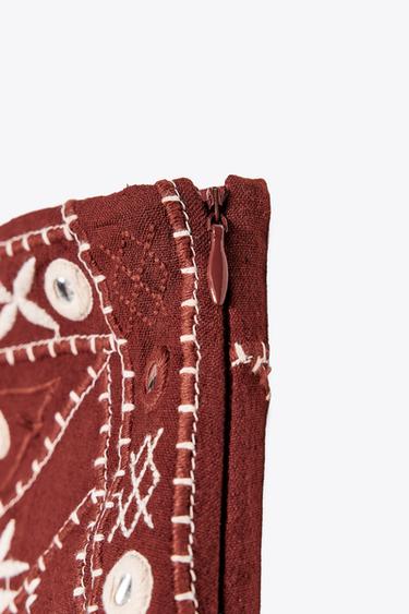 EMBROIDERED MIRROR BERMUDA SHORTS - Terracotta by Zara - Image 7