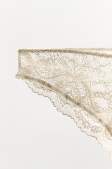 CULOTTE EN DENTELLE - Écru de Zara - Image 3