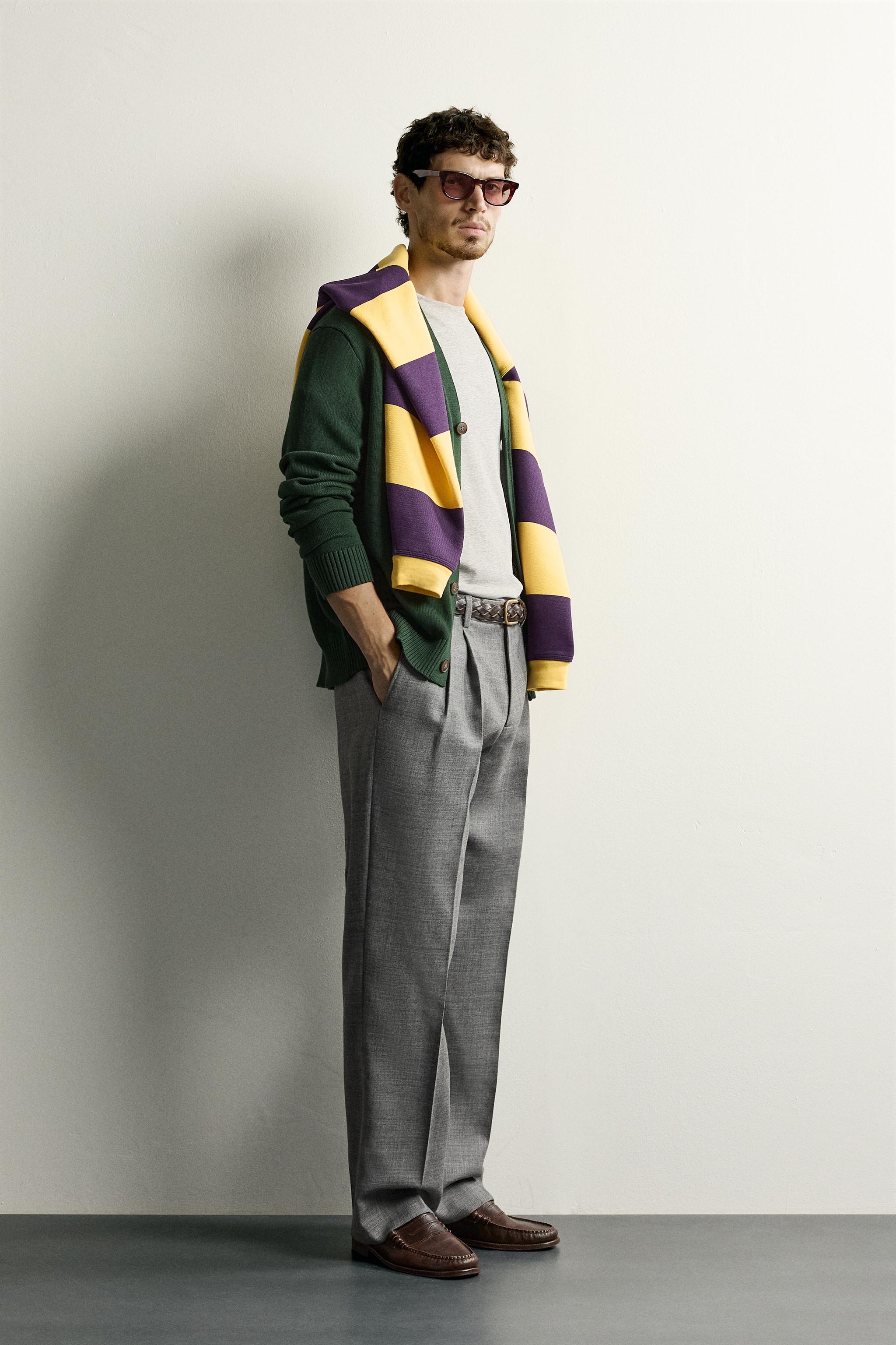 Мужские брюки Zara 100% WOOL PLEATED PANTS — фото 4