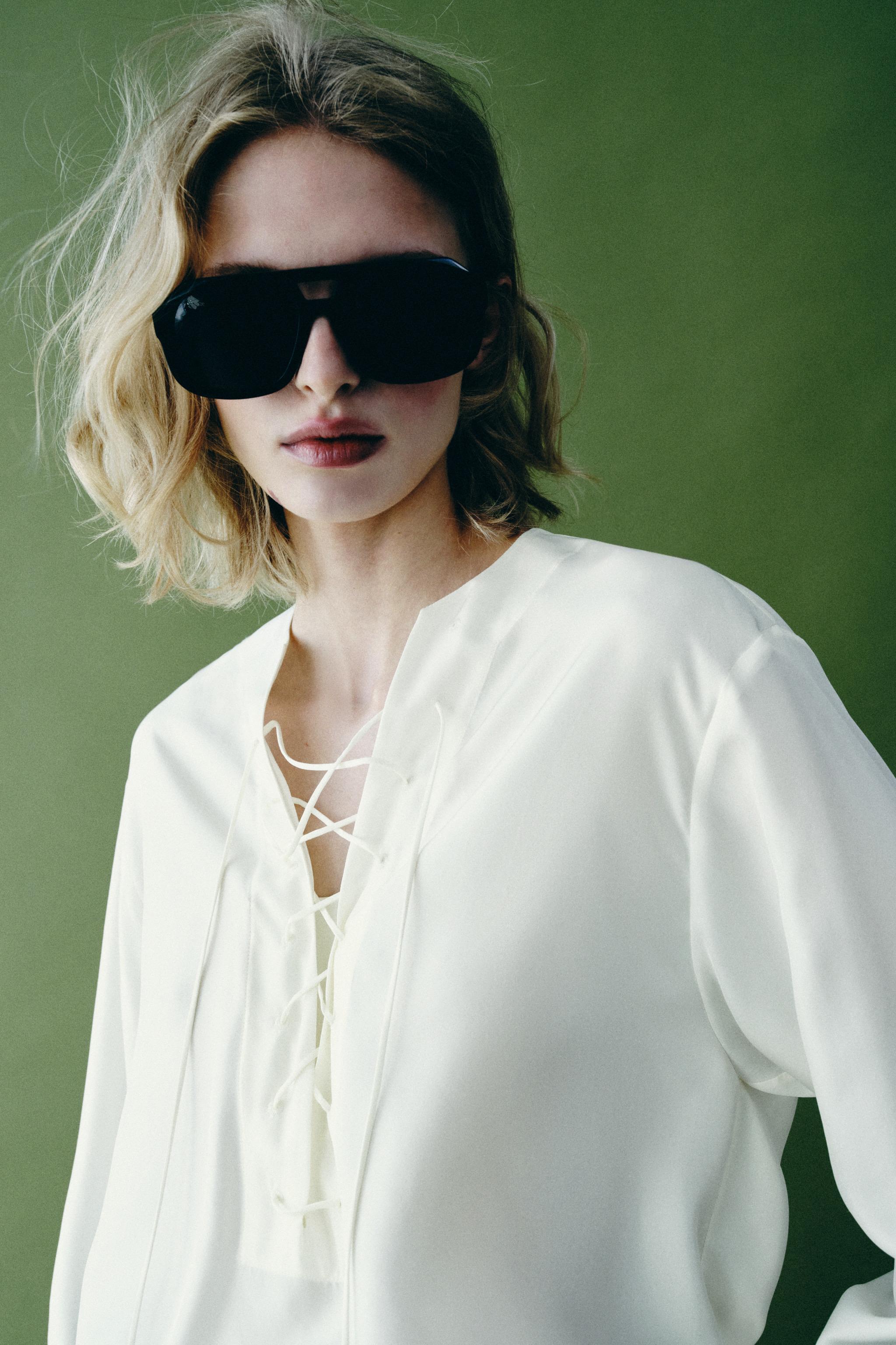 100% SILK SHIRT ZW COLLECTION — Ecru