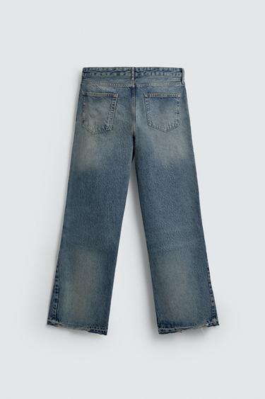 RIPPED bell bottom FIT JEANS - Mid-blue by Zara