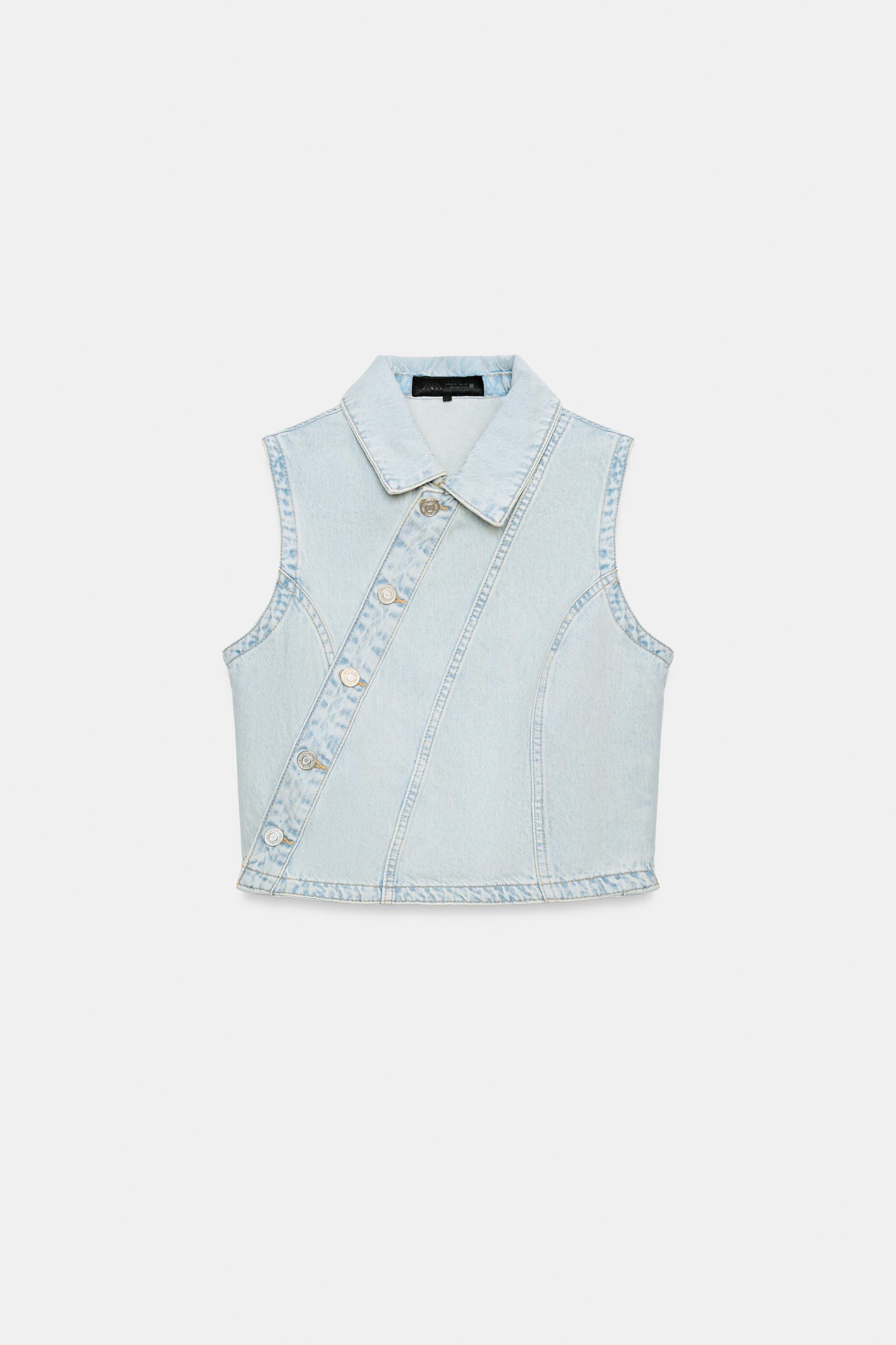 GILET COURT EN DENIM Z1975