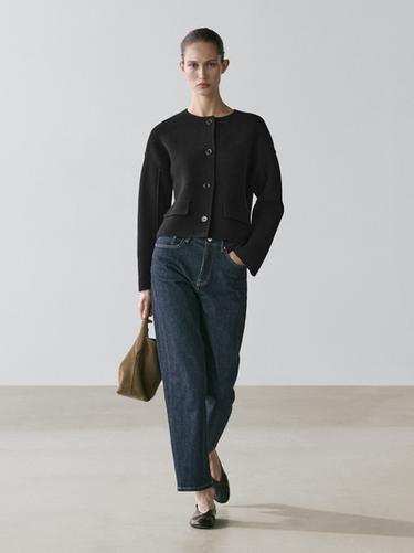 Cardigan en coton - Noir de Zara - Image 0