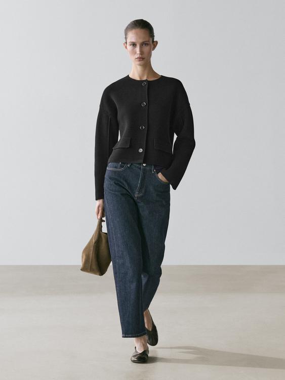 Cotton knit cardigan