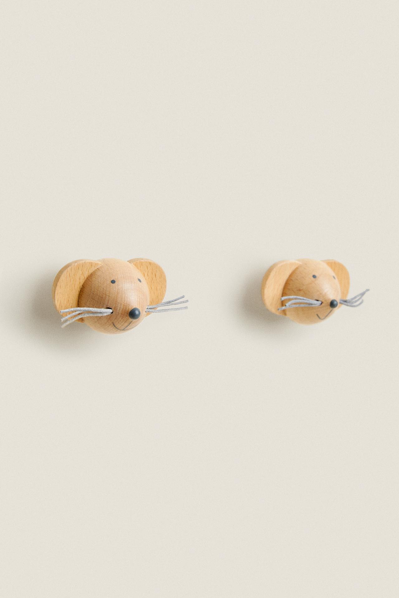 KIDS’ MOUSE KNOBS (PACK OF 2) — Light beige