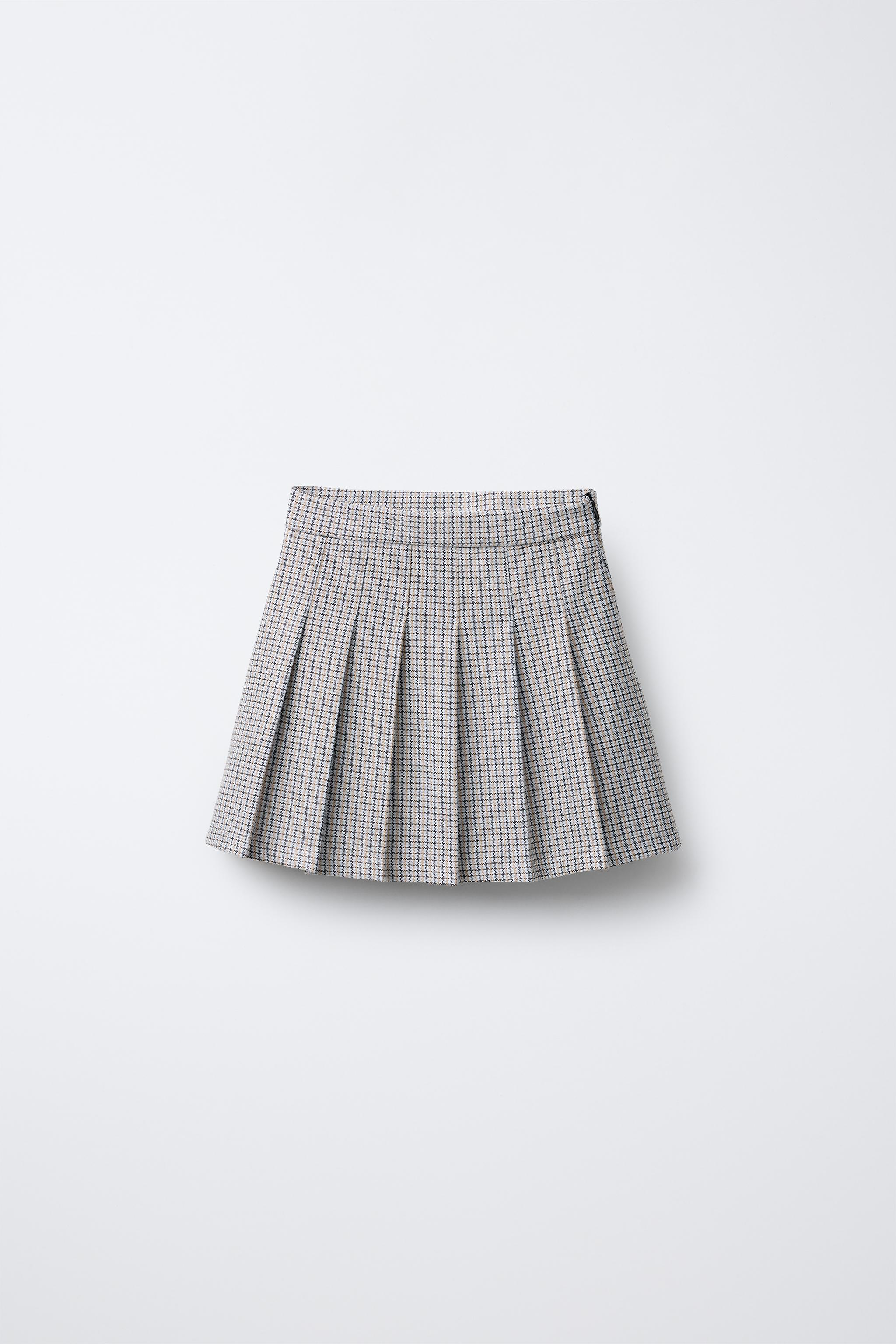CHECK BOX PLEAT SKIRT Sand ZARA Australia
