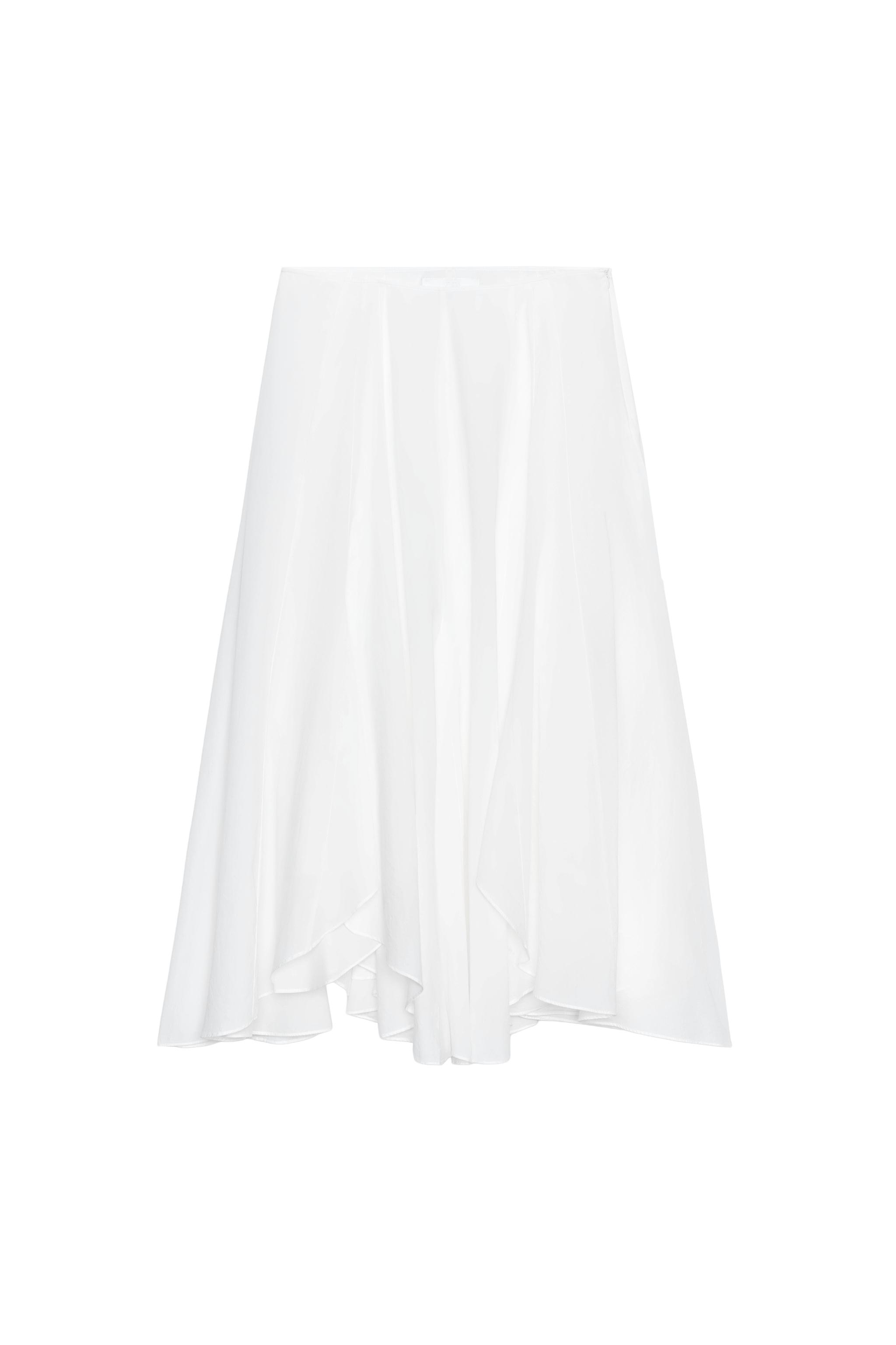 ZW COLLECTION ASYMMETRIC FLOWY SKIRT - White | ZARA United States