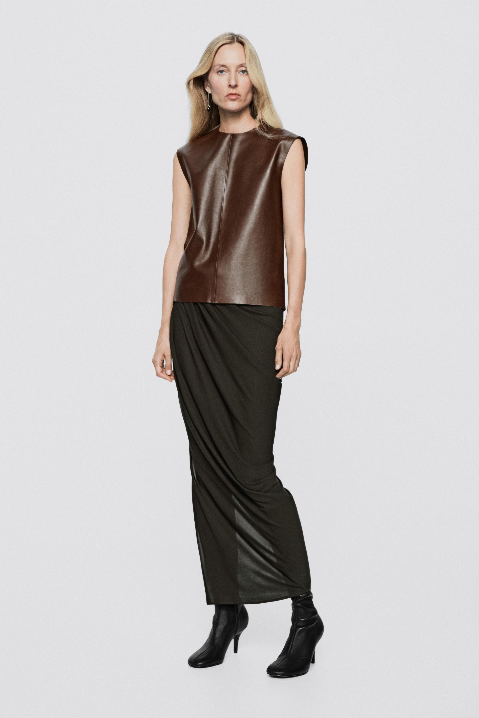Top col rond cuir nappa - LIMITED EDITION