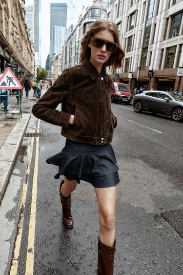 JUPE-CULOTTE À VOLANTS - Bleu de Zara - Image 1