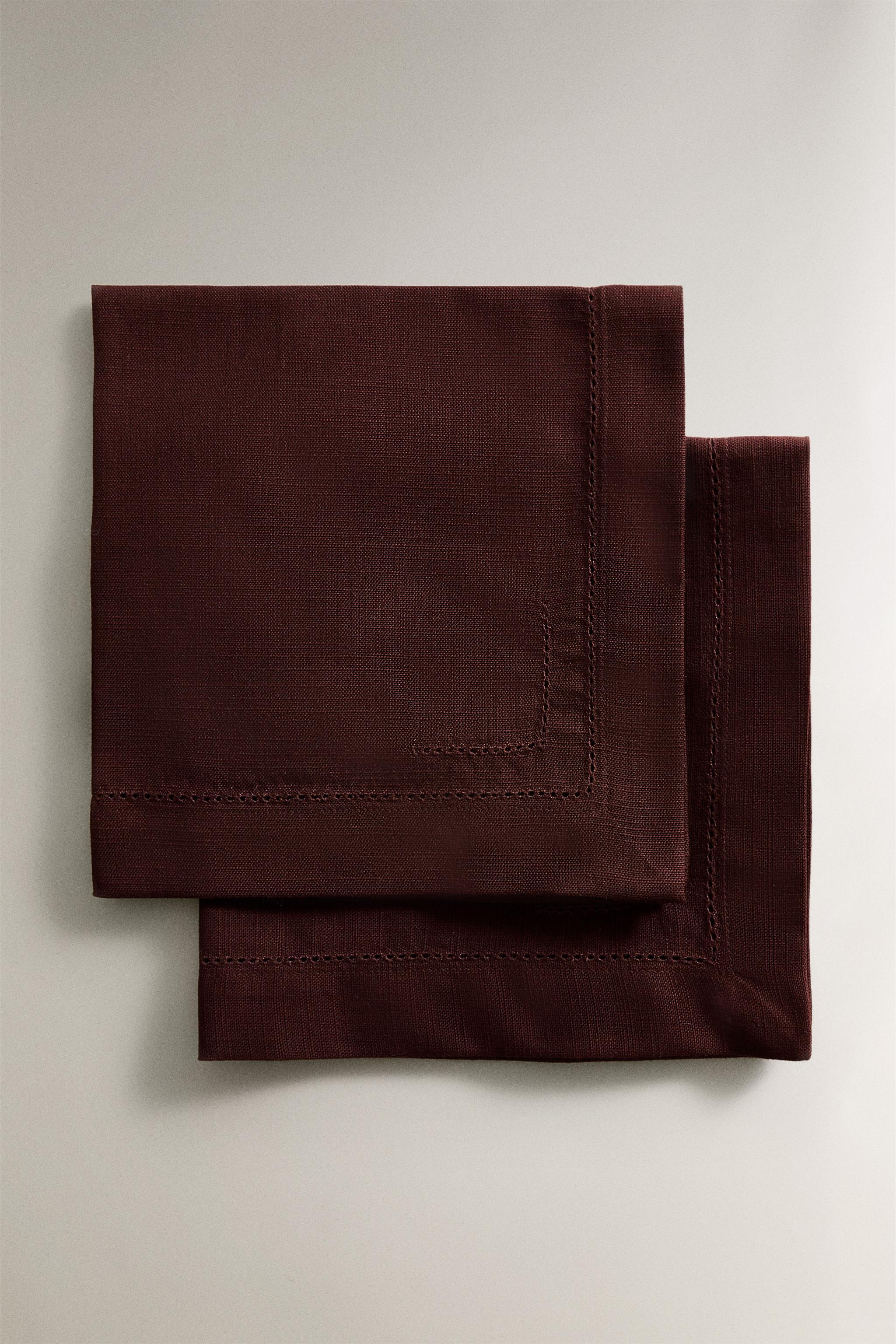 SET OF HEMSTITCHED COTTON NAPKINS (SET 2)