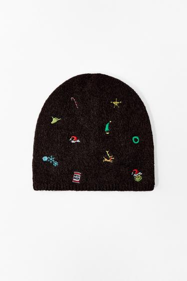 GRINCH™ EMBROIDERED BEANIE - Brown by Zara
