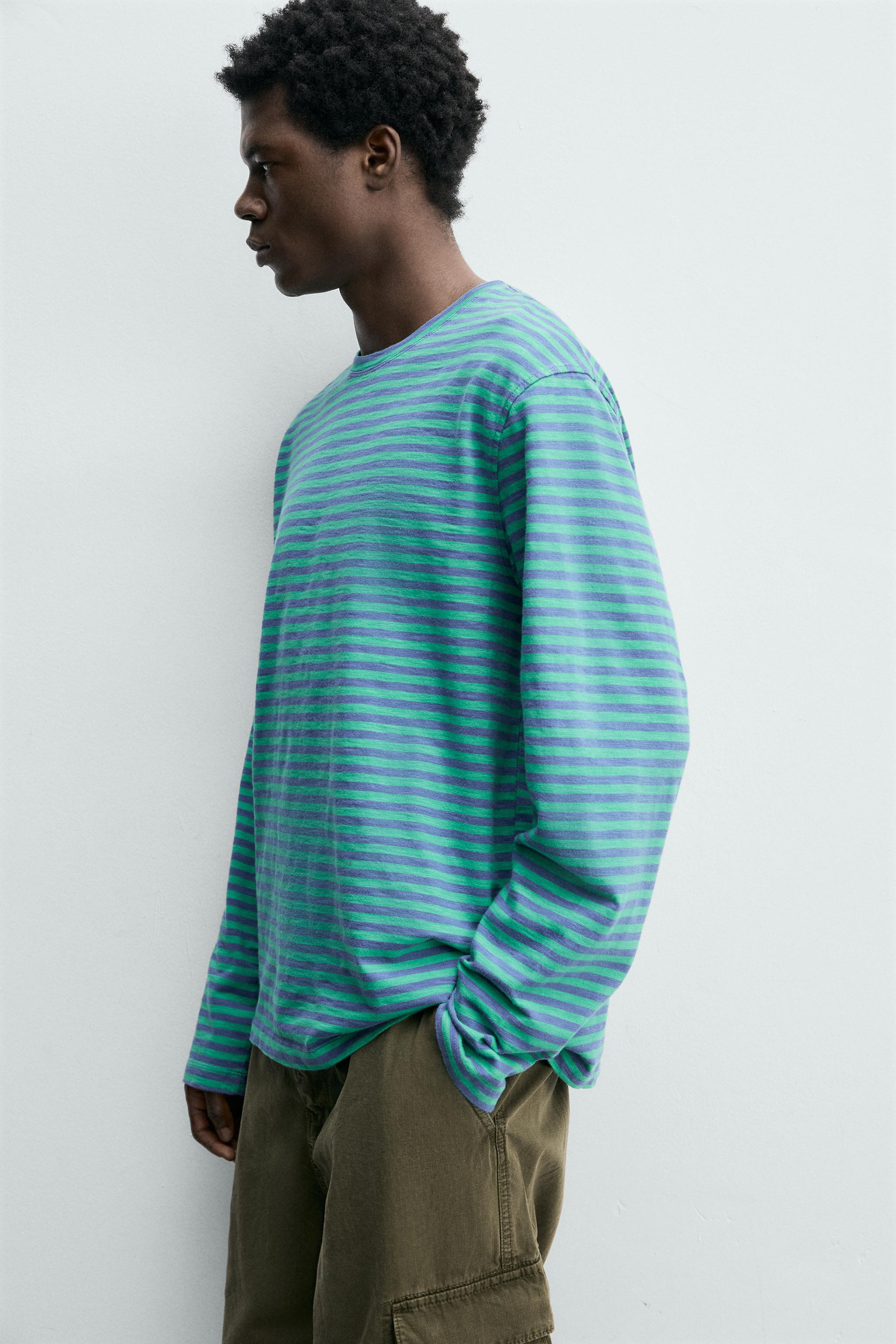 RELAXED FIT STRIPED JACQUARD T-SHIRT