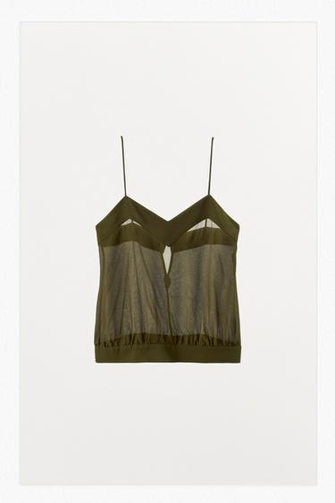 TOP TIRANTES SEDA 100% - Verde de Zara