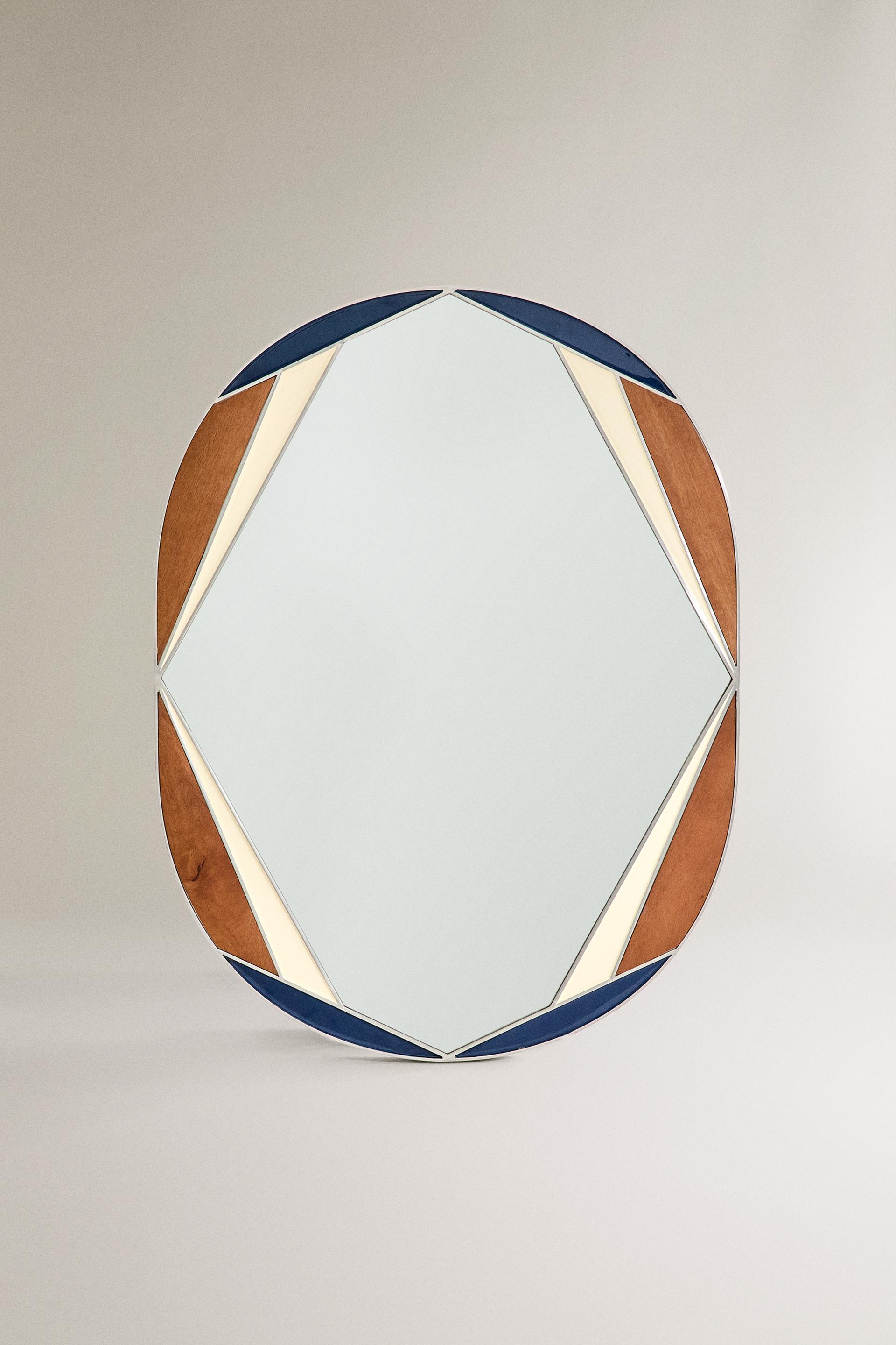 WALL MIRROR WITH IRREGULAR ENAMEL FRAME - Blue | ZARA Canada