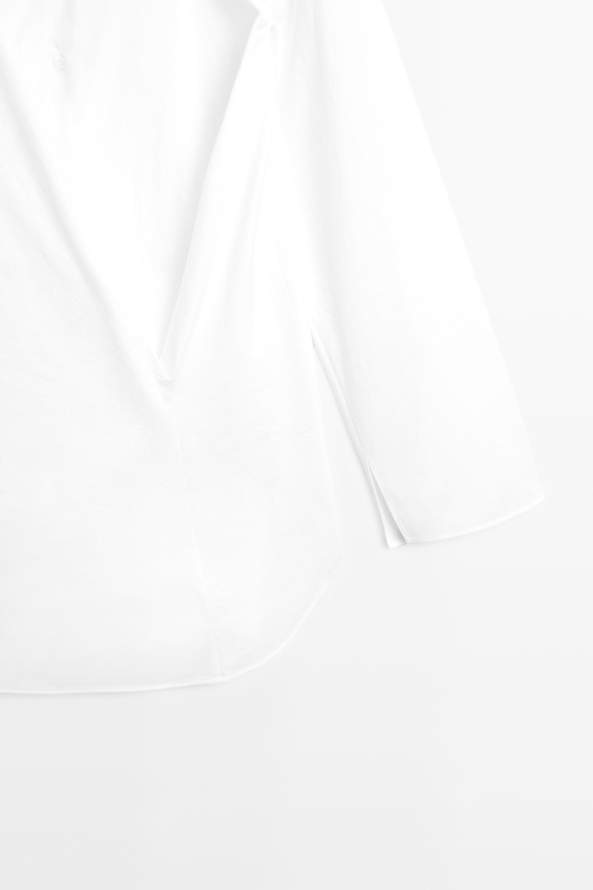 100% cotton shirt with gathered detail - STUDIO