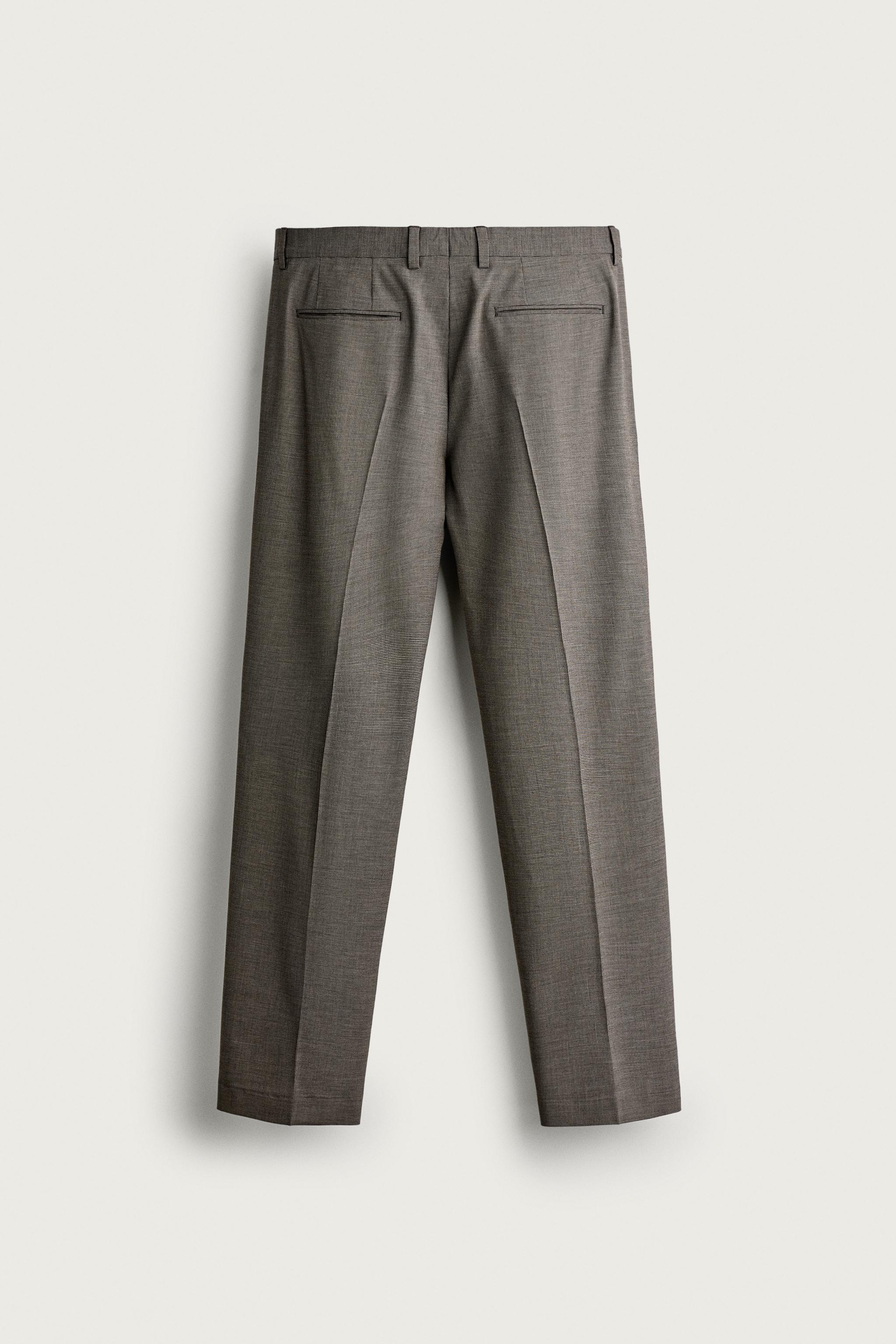HOUNDSTOOTH REGULAR FIT SUIT TROUSERS
