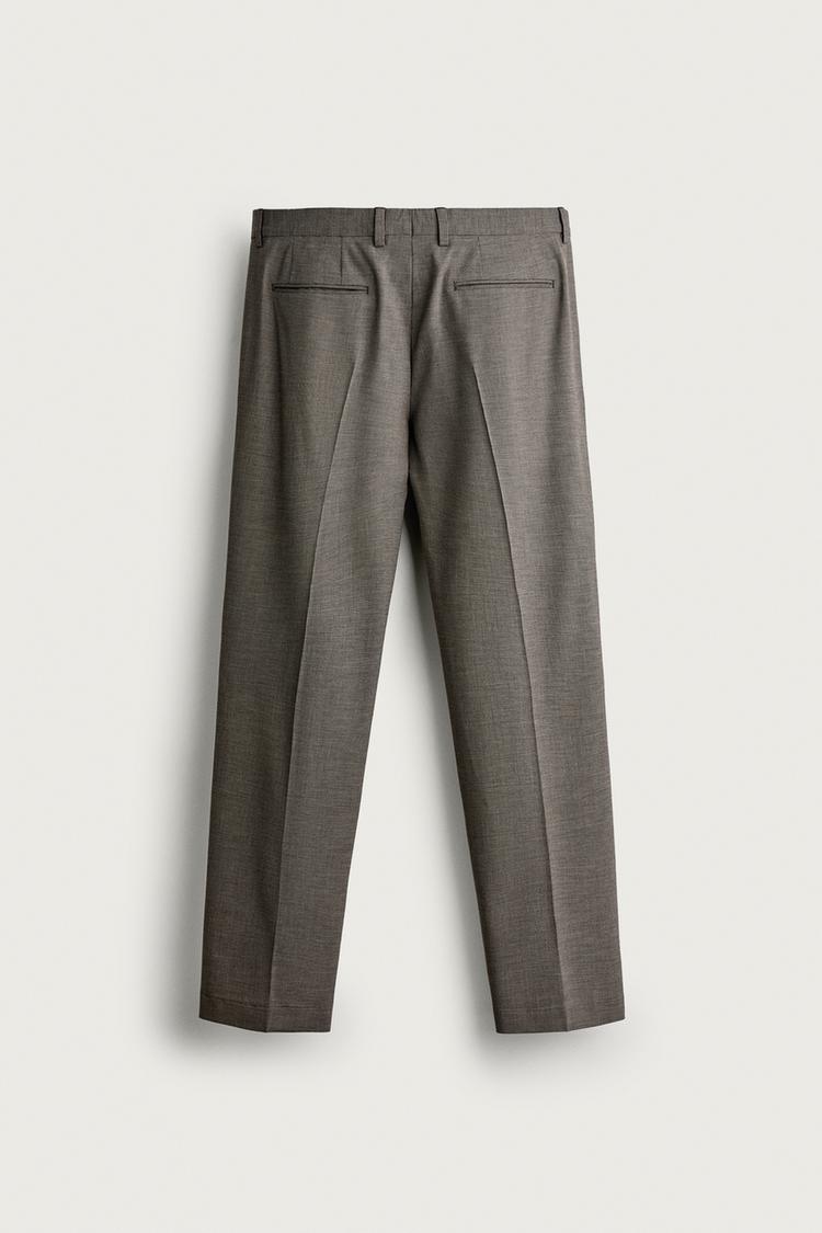 Pantalones de traje de corte regular con estampado de pata de gallo 6