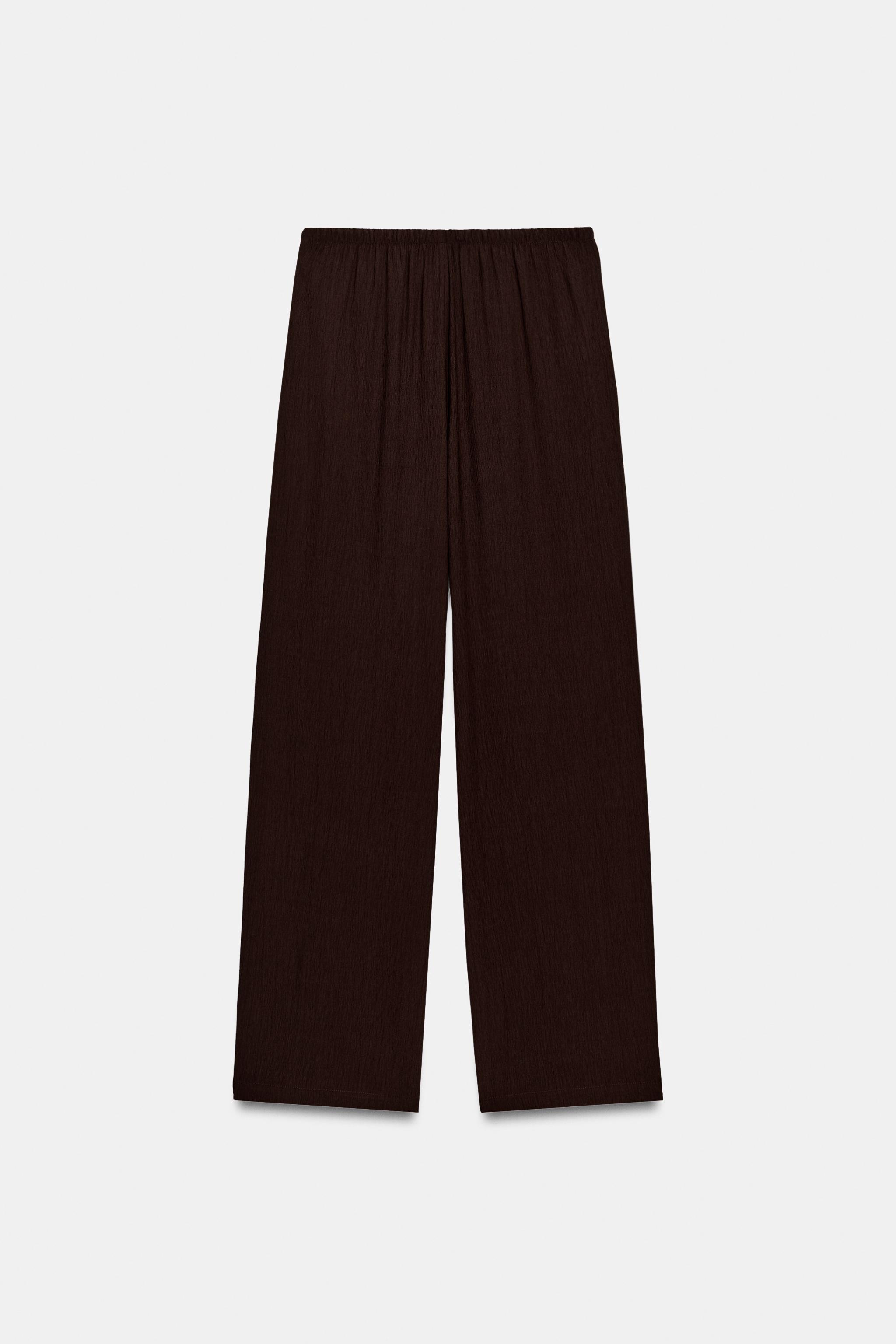 Женские брюки Zara FLOWY STRAIGHT LEG PANTS — фото 4