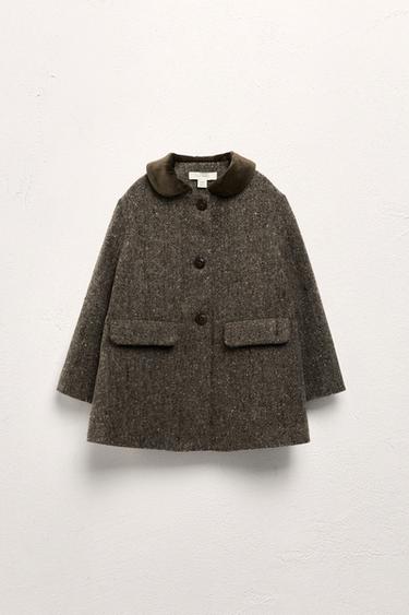 2-5 AÑOS/ ABRIGO CUELLO TERCIOPELO CON LANA LIMITED EDITON  - Visón de Zara