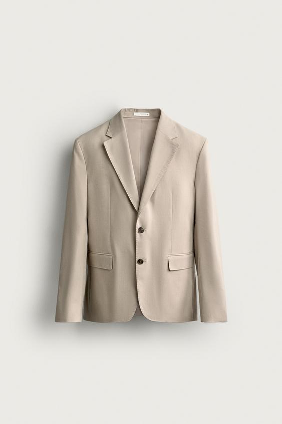 REGULAR FIT SUIT BLAZER - camel by Zara - Image 0