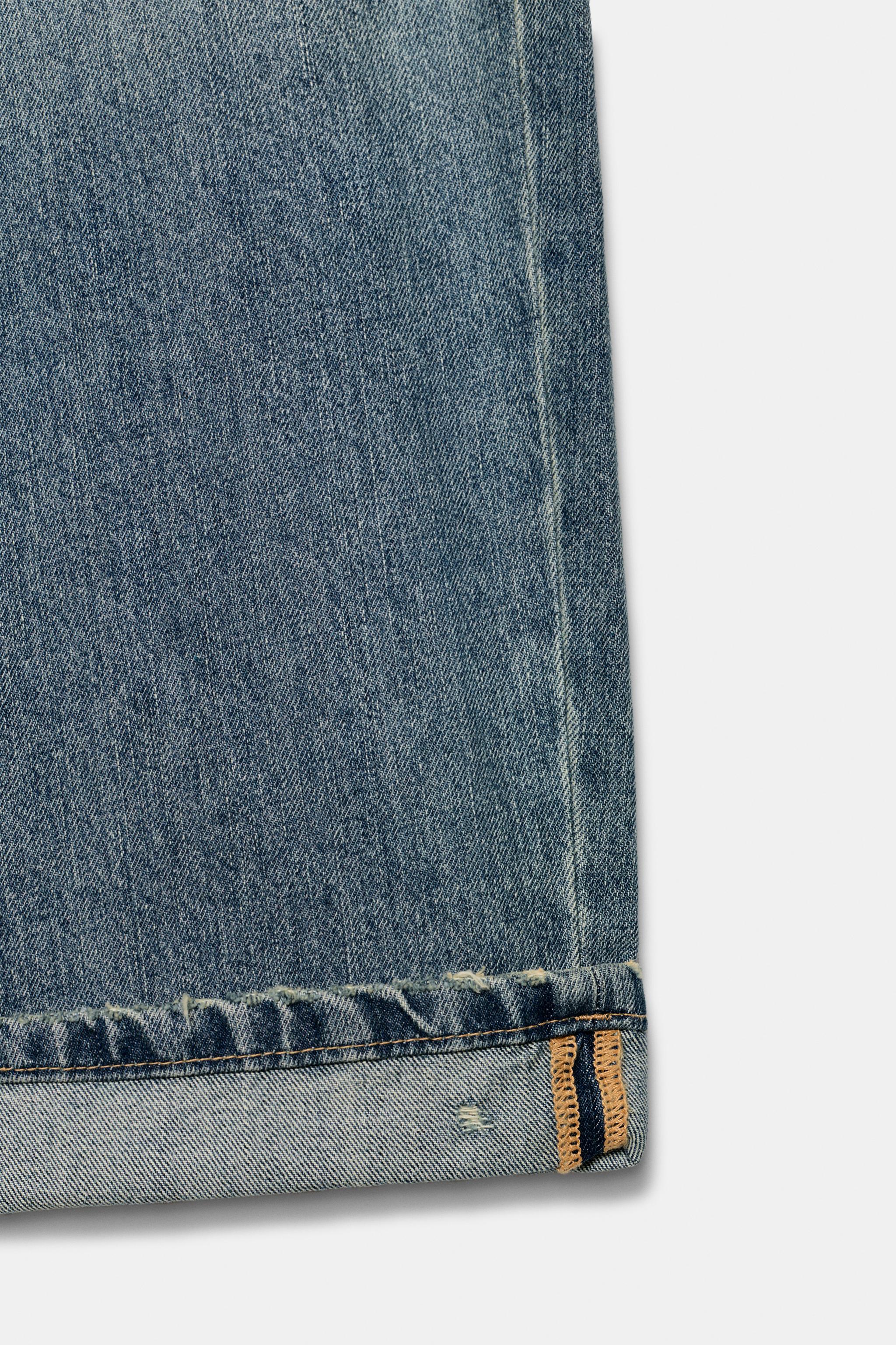 TRF MID-RISE BAGGY FOLDED JEANS