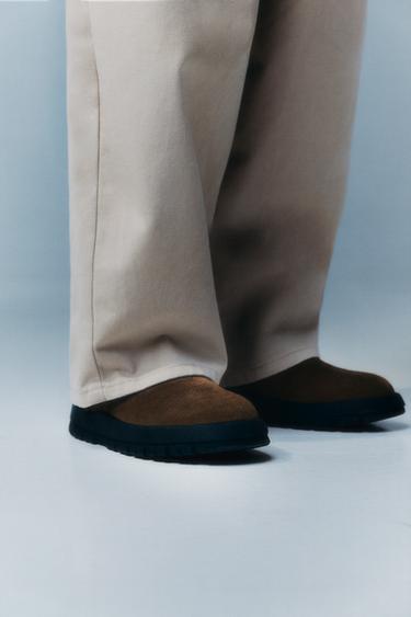 LINED LEATHER BOOTS - Brown by Zara