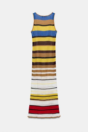 LONG STRIPED KNIT DRESS - Multicoloured by Zara - Image 6