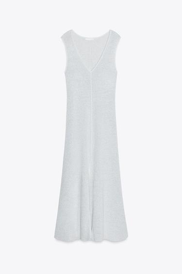 ROBE LONGUE MÉTALLISÉE - Argent de Zara - Image 4