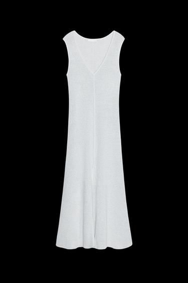 METALLIC LONG DRESS - Silver by Zara - Image 0