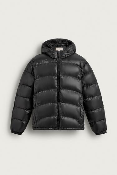 Zara WATER REPELLENT 80% DOWN - 20% FEATHER PUFFER JACKET ORIGINS - Charcoal