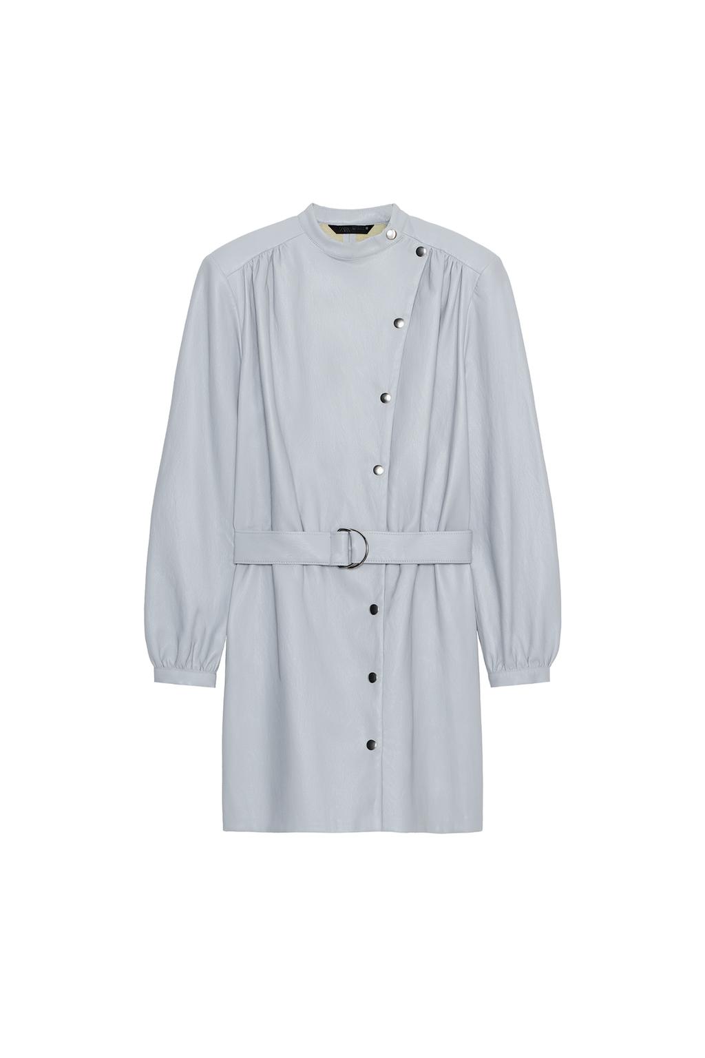 BELTED FAUX LEATHER SHORT DRESS - image 3