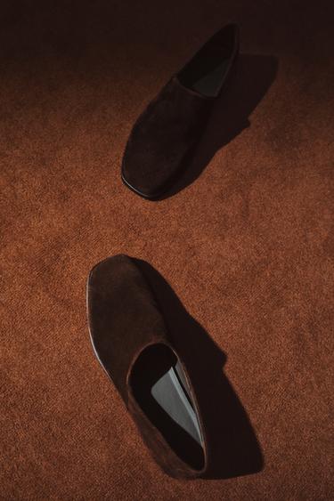 LIMITED EDITION LEATHER SHOES - Brown by Zara